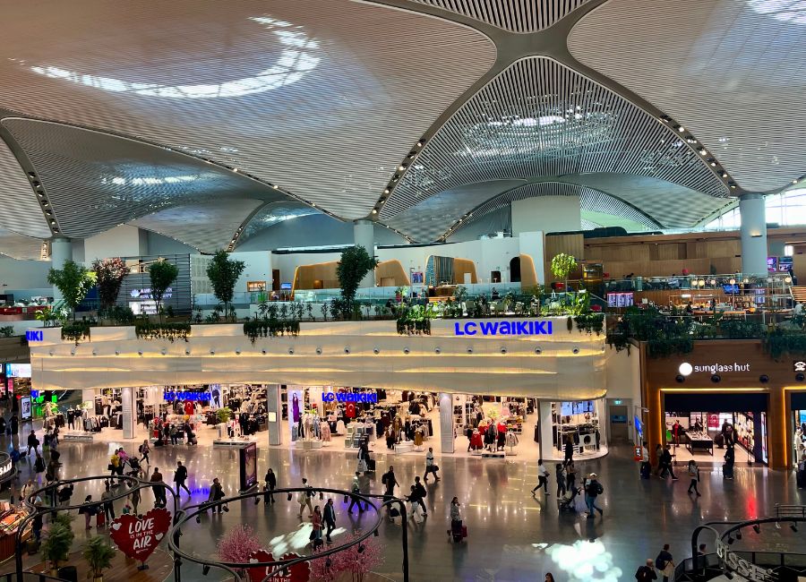 Arrival area at Istanbul Airport for international travelers