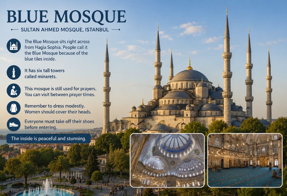 Interior view of the Blue Mosque in Istanbul