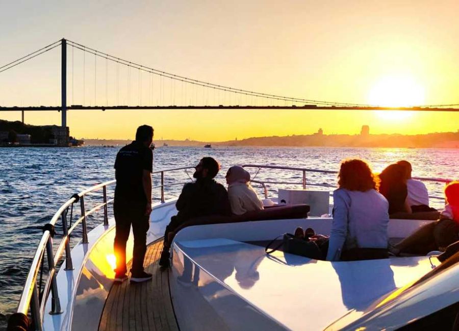 Sunset cruise on the Bosphorus in Istanbul during September