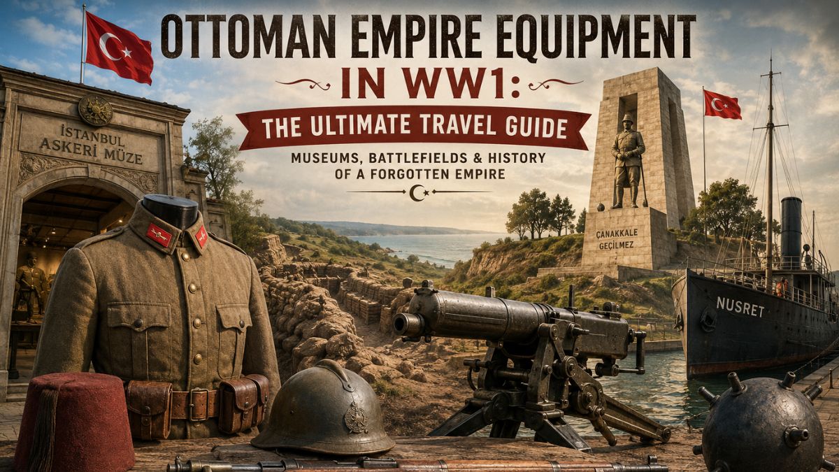 Ottoman Empire equipment in WW1 including soldiers, rifles and military gear at Gallipoli