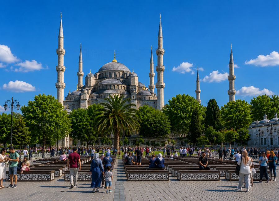 Blue Mosque representing religion in Turkish culture