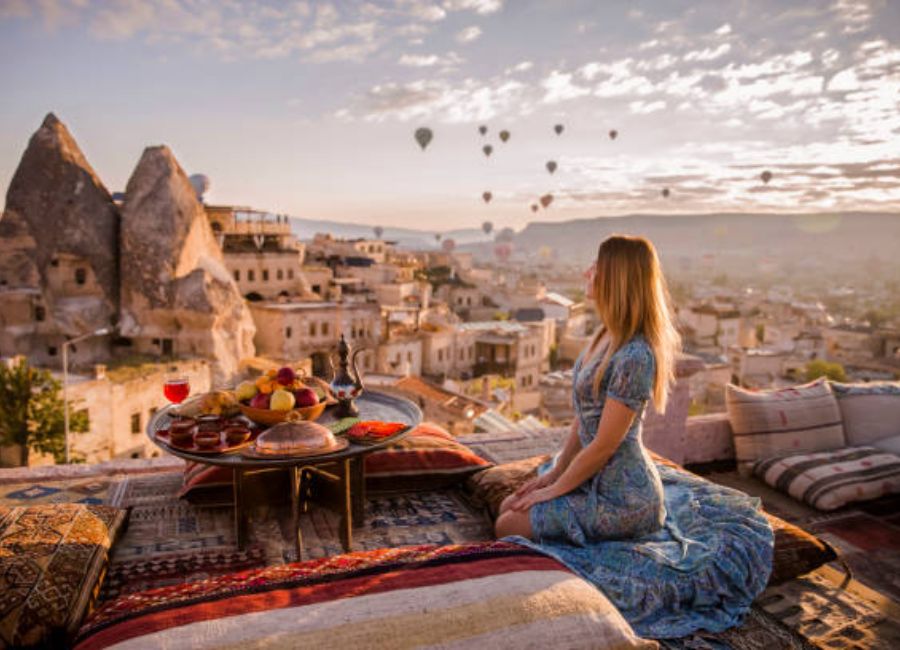 Solo female traveler exploring Turkey safely