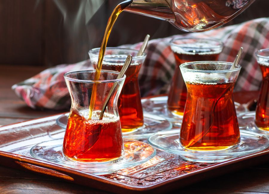 Traditional Turkish tea and Turkish coffee culture