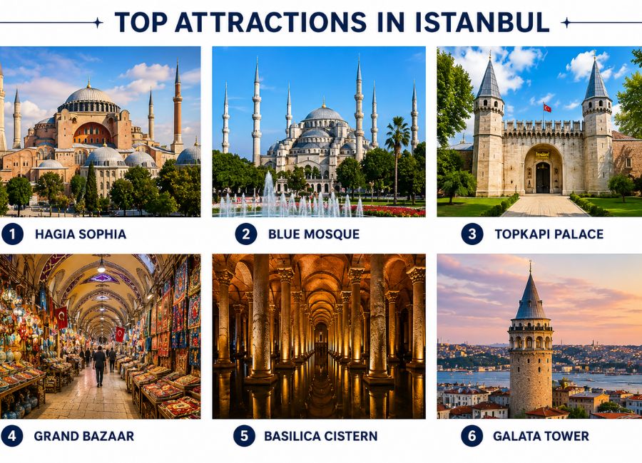 Top tourist attractions in Istanbul Turkey