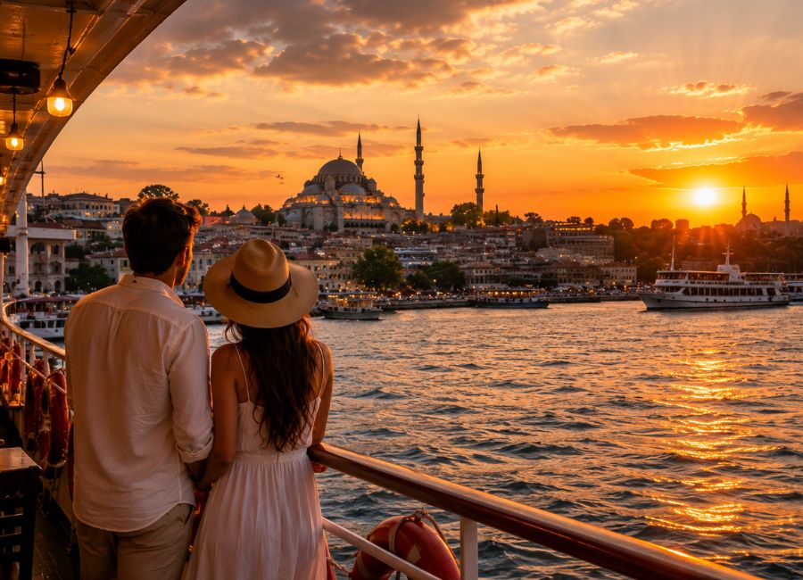 Romantic Bosphorus cruise Istanbul for honeymoon couples