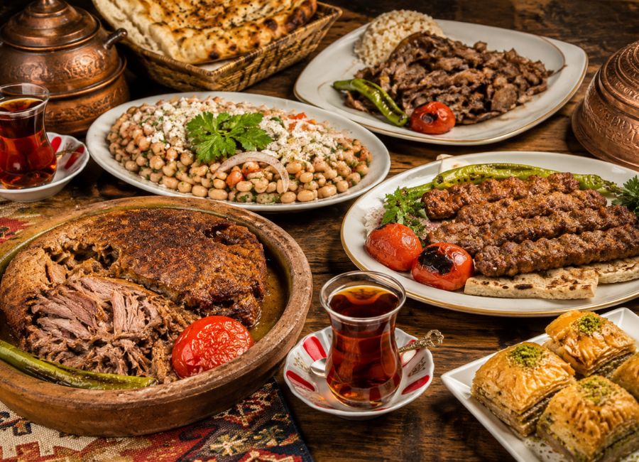 Traditional Turkish food served in Antalya