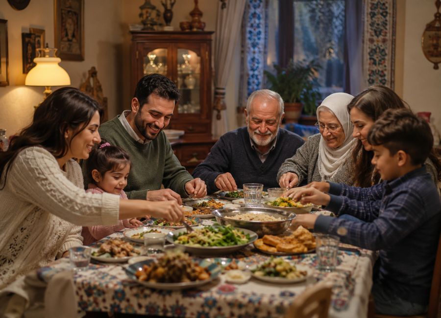 Turkish family spending time together
