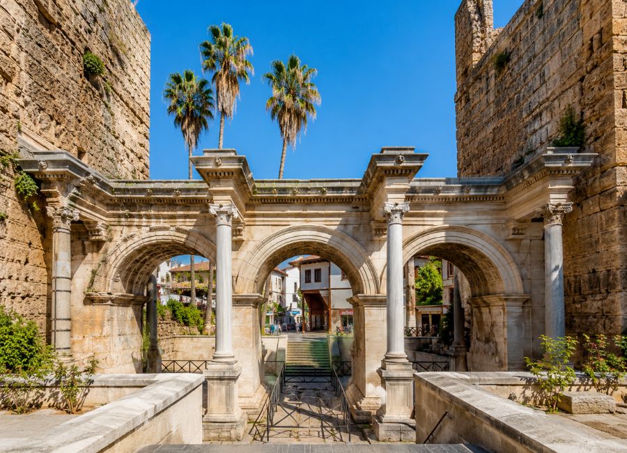 Hadrian's Gate Roman monument in Antalya