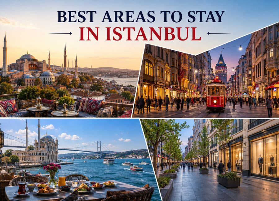 Best areas to stay in Istanbul map