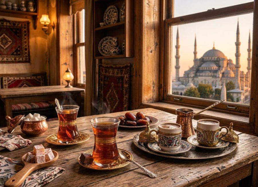 Turkish tea and Turkish coffee