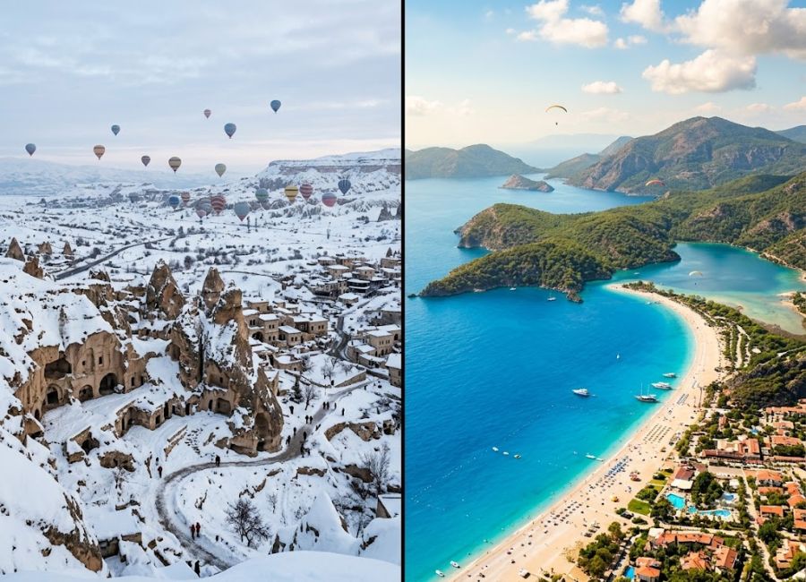 Comparison of Turkey in winter and summer travel experiences
