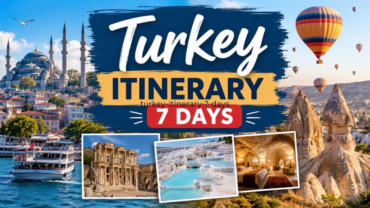 Turkey itinerary 7 days covering Istanbul and Cappadocia for first time travelers