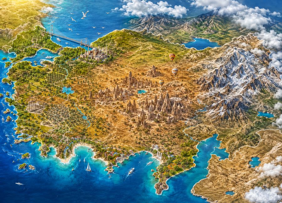 Turkey weather map showing climate zones across different regions