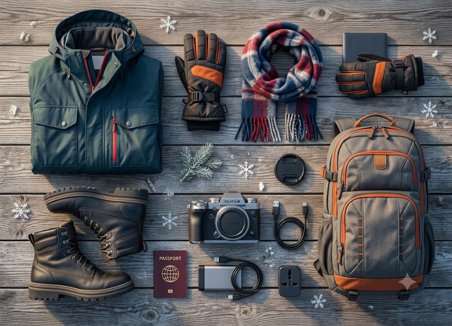 Essential winter travel packing items for a trip to Turkey