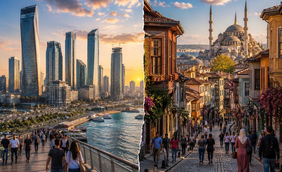 Traditional and modern Turkish lifestyle in Istanbul