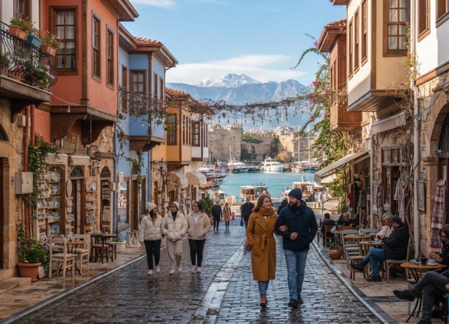 Kaleici Old Town Antalya in winter