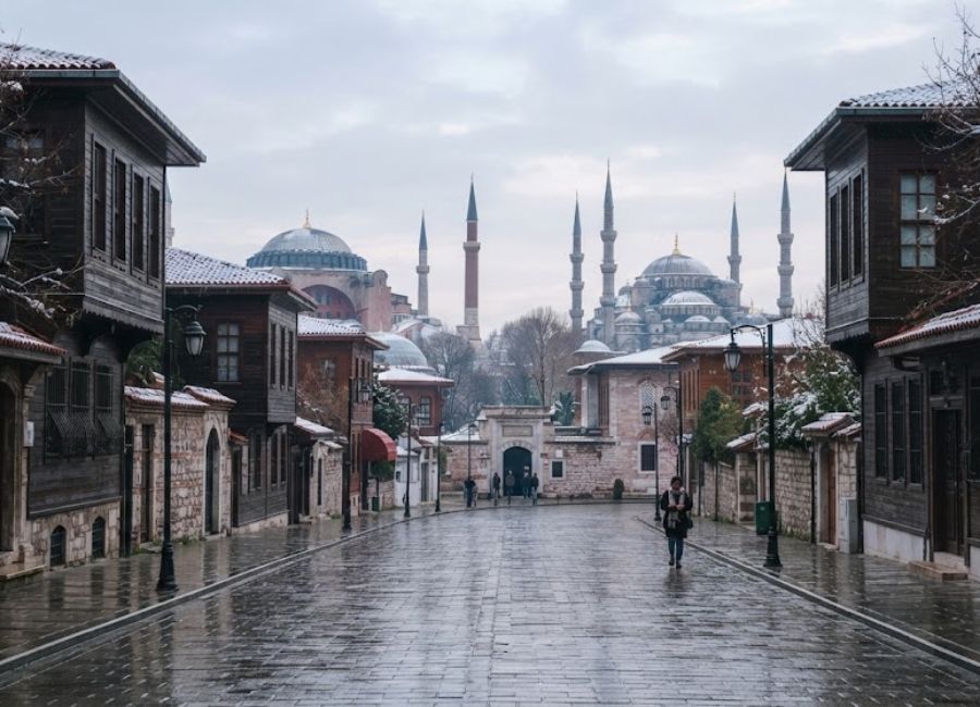 Istanbul historic peninsula in winter
