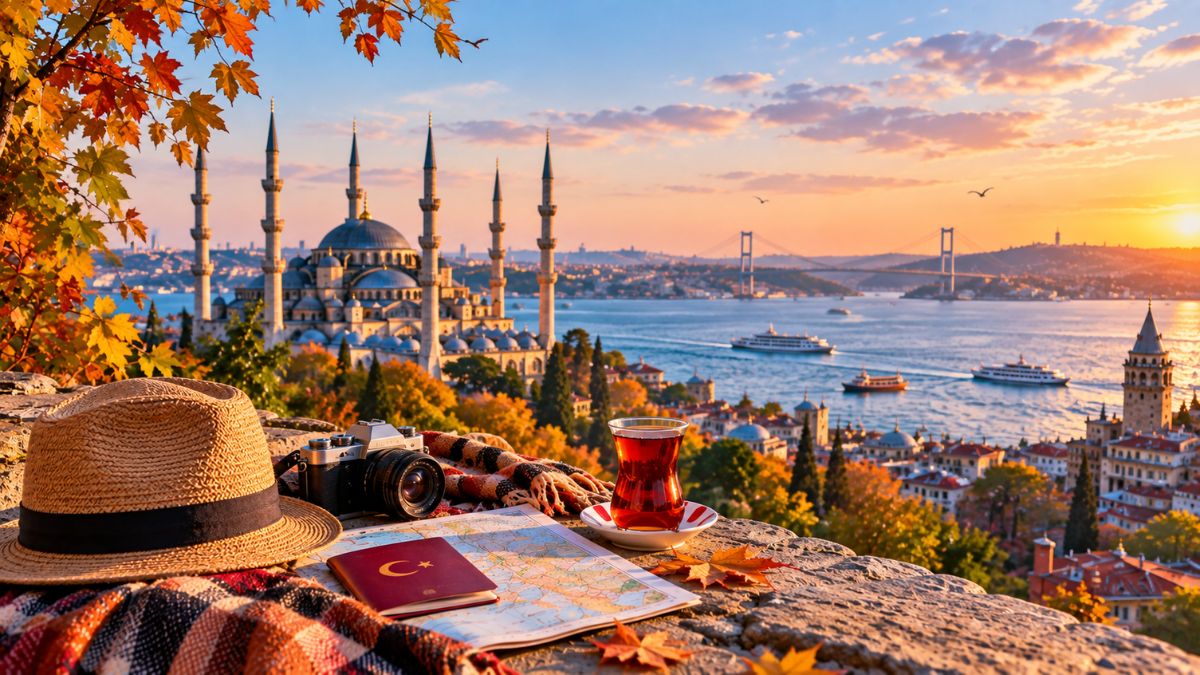 Turkey in October autumn travel scene