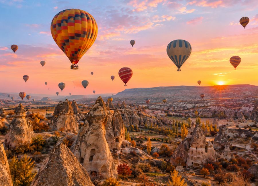 Hot air balloon ride in Cappadocia in November
