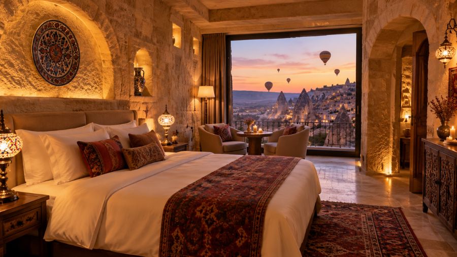 Luxury honeymoon hotel room in Turkey