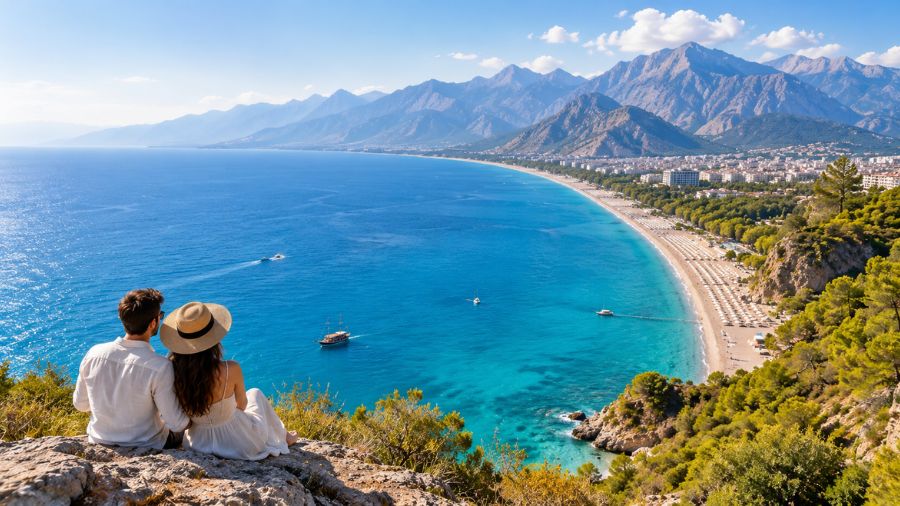 Antalya Mediterranean beach for a Turkey honeymoon