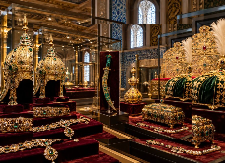 Ottoman royal treasures and jeweled objects at Topkapi Palace